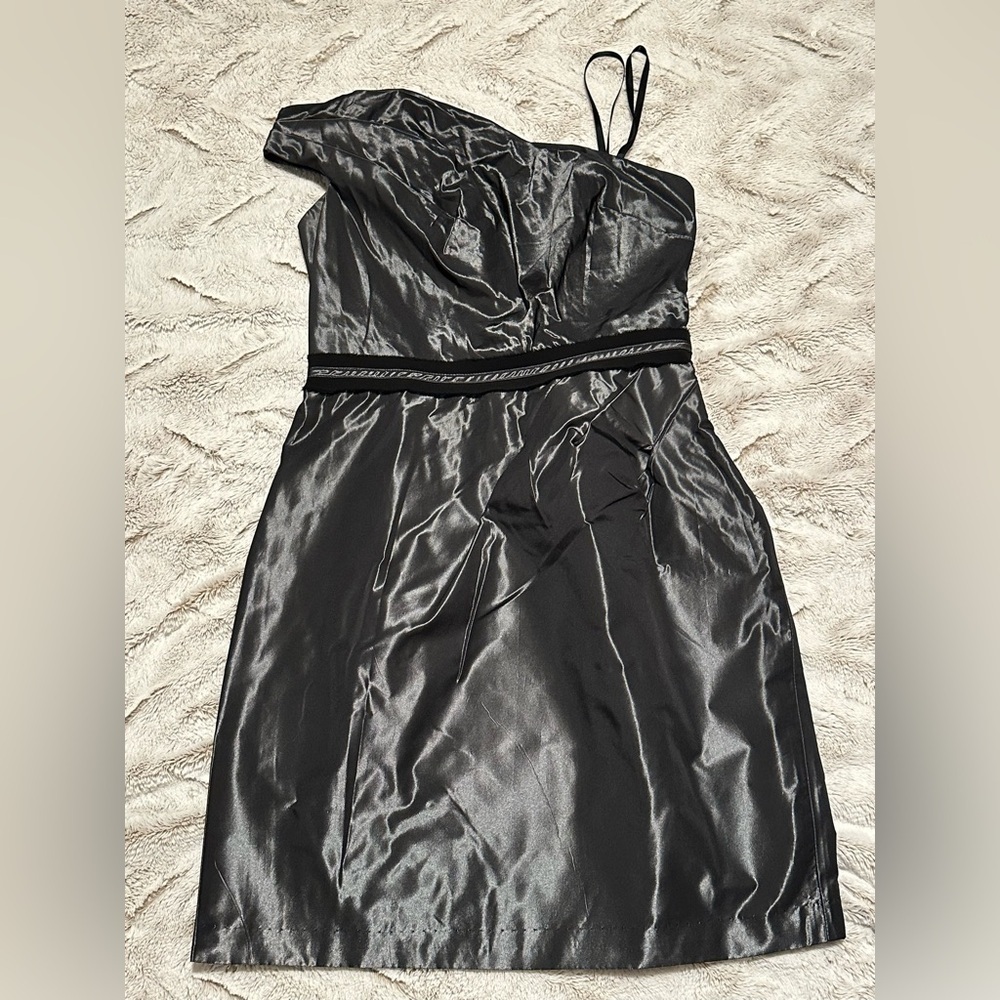 BCBGeneration Asymmetrical Pleated One Shoulder Cocktail Mini Dress